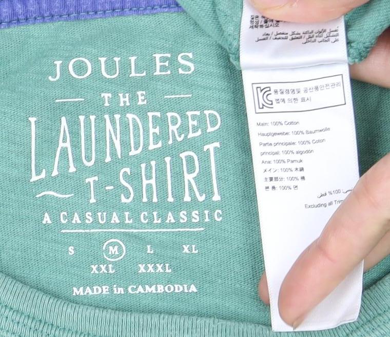 Joules Men's Green Medium Cotton Short Sleeve T-Shirt