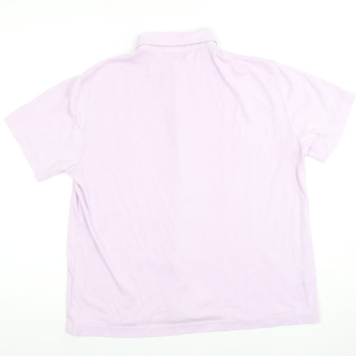 Damart Women's Pink Collared Button-Up Shirt Size 16