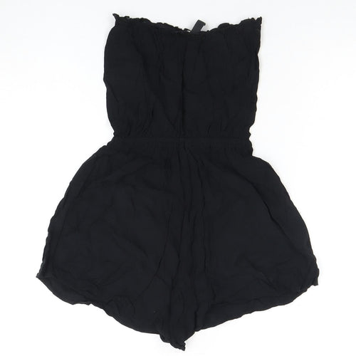 H&M Women's Black Playsuit Woven Material Size 4