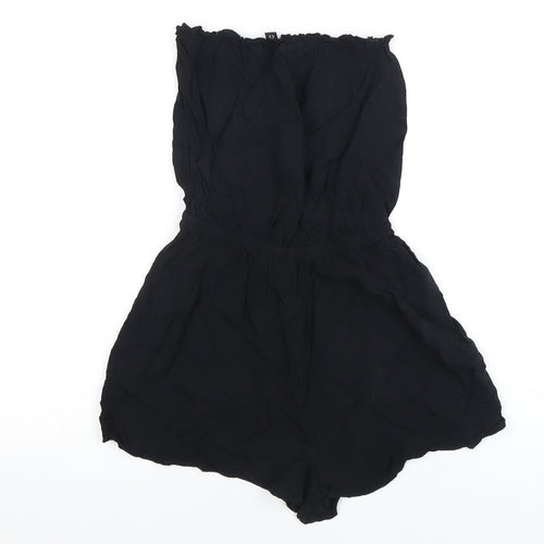 H&M Women's Black Playsuit Woven Material Size 4
