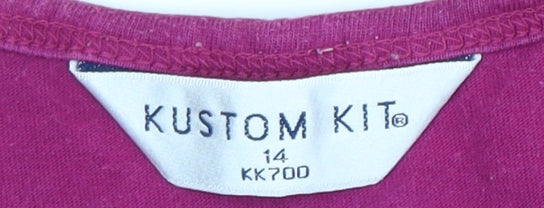 Kustom Kit Unisex Purple 14 T-Shirt, 100% Cotton Casual