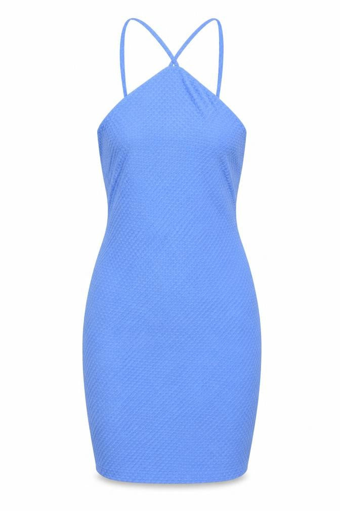 Miss Selfridge Women's Blue V-Neck Strappy Dress Size 8
