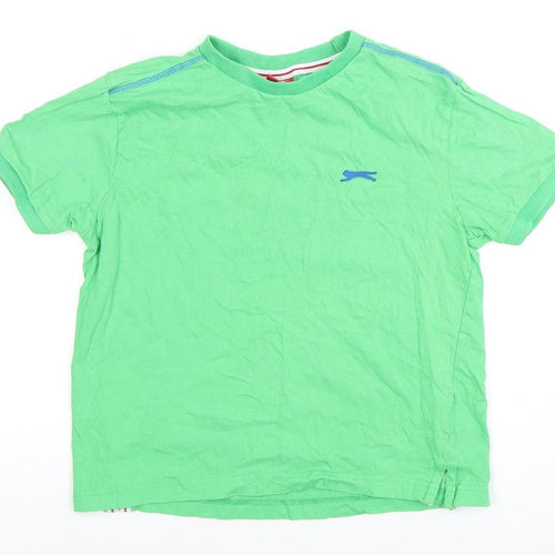 Slazenger Boys Green T-Shirt 9-10 Years Crew Neck Solid