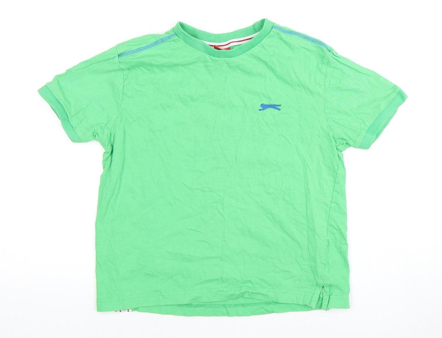 Slazenger Boys Green T-Shirt 9-10 Years Crew Neck Solid