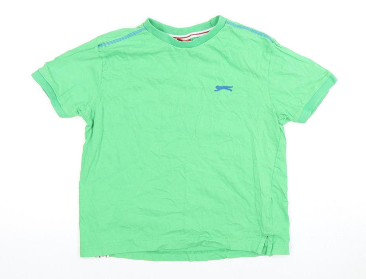 Slazenger Boys Green T-Shirt 9-10 Years Crew Neck Solid