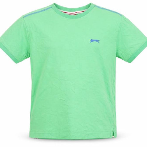 Slazenger Boys Green T-Shirt 9-10 Years Crew Neck Solid