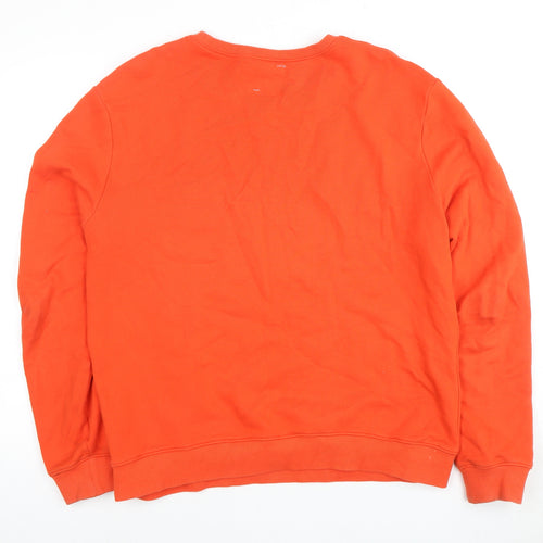 HYMN Men's Orange Crew Neck Logo Sweatshirt L