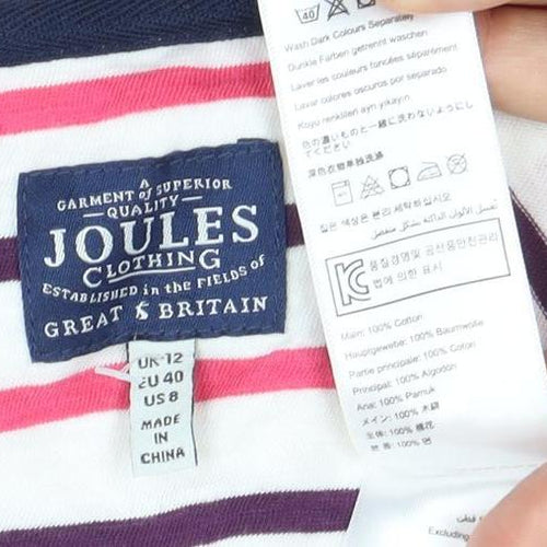 Joules Women's Striped T-Shirt Multicoloured Size 14