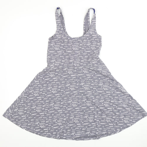 Superdry Women's Grey Geometric Sleeveless Dress XS