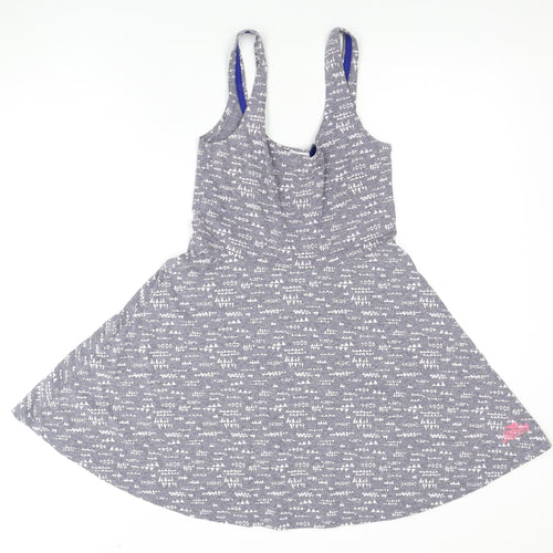 Superdry Women's Grey Geometric Sleeveless Dress XS