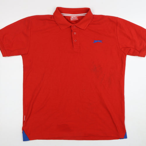 Slazenger Men's Red Polo Shirt, Size L, Casual Style