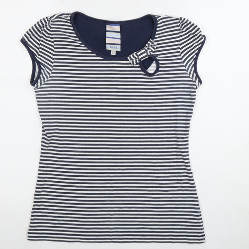 Next Women's Stripe T-Shirt Size 12 Bow Detail