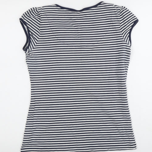Next Women's Stripe T-Shirt Size 12 Bow Detail