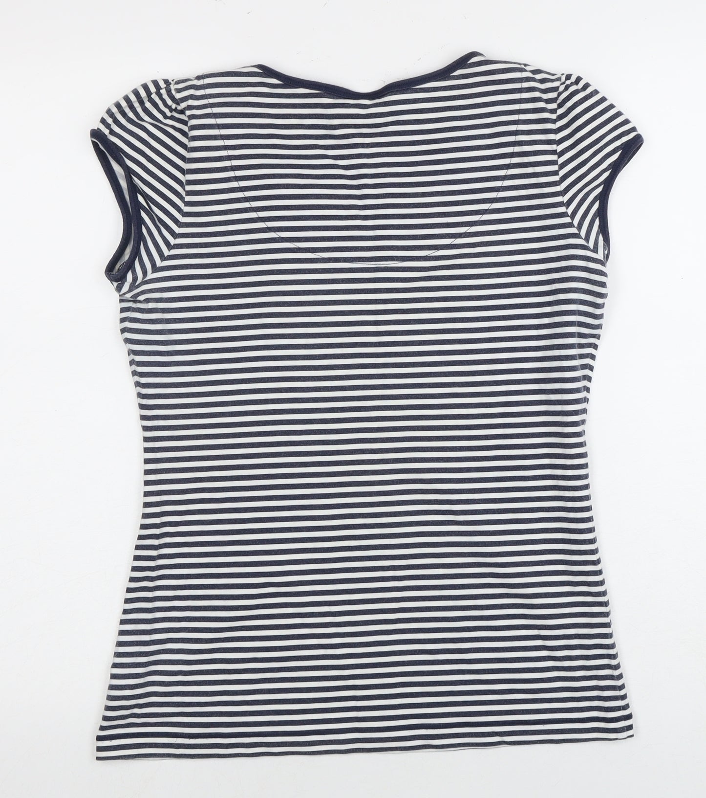 Next Women's Stripe T-Shirt Size 12 Bow Detail