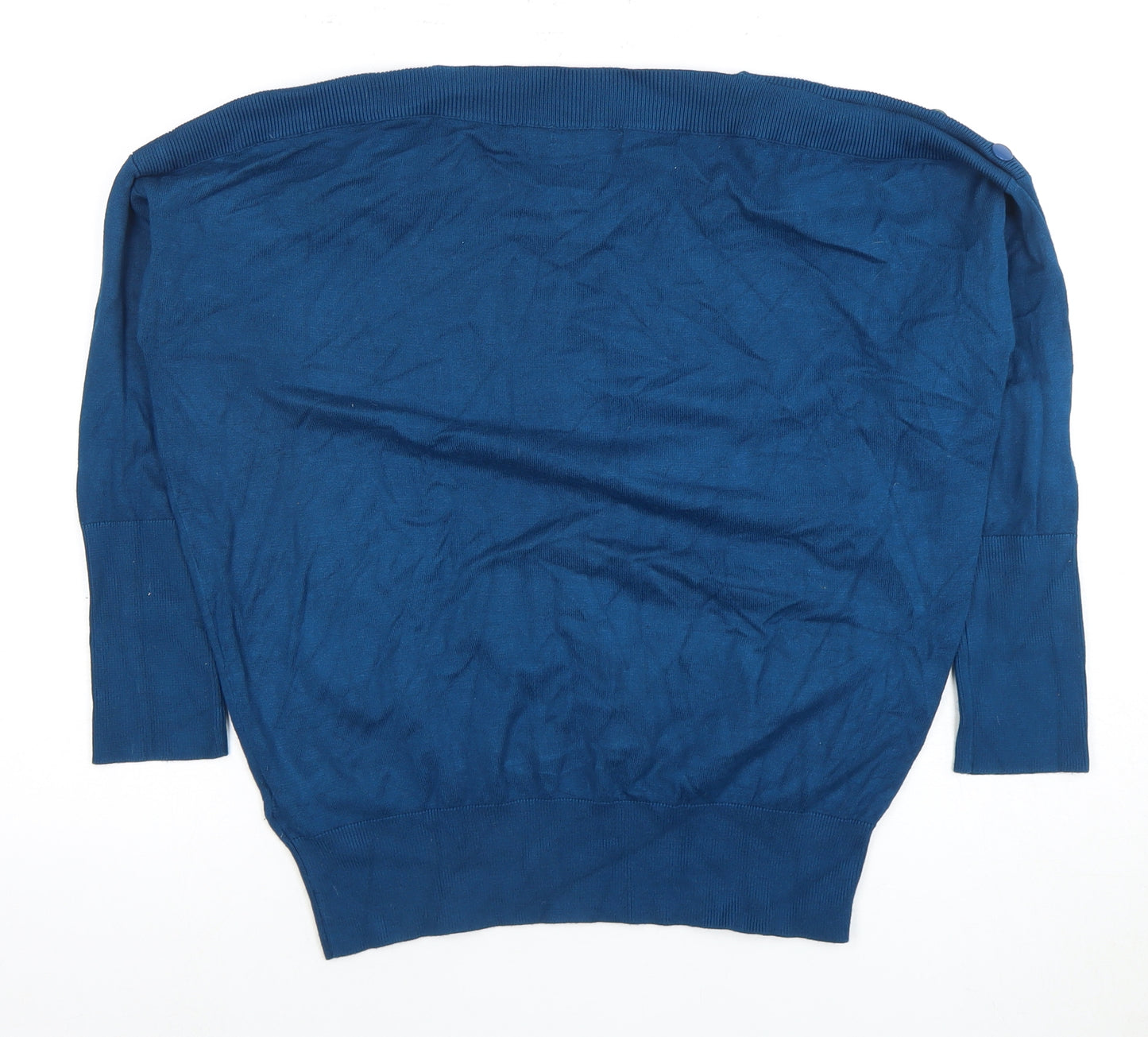 Monsoon Women Blue M Basic Sweater with Buttons - Casual