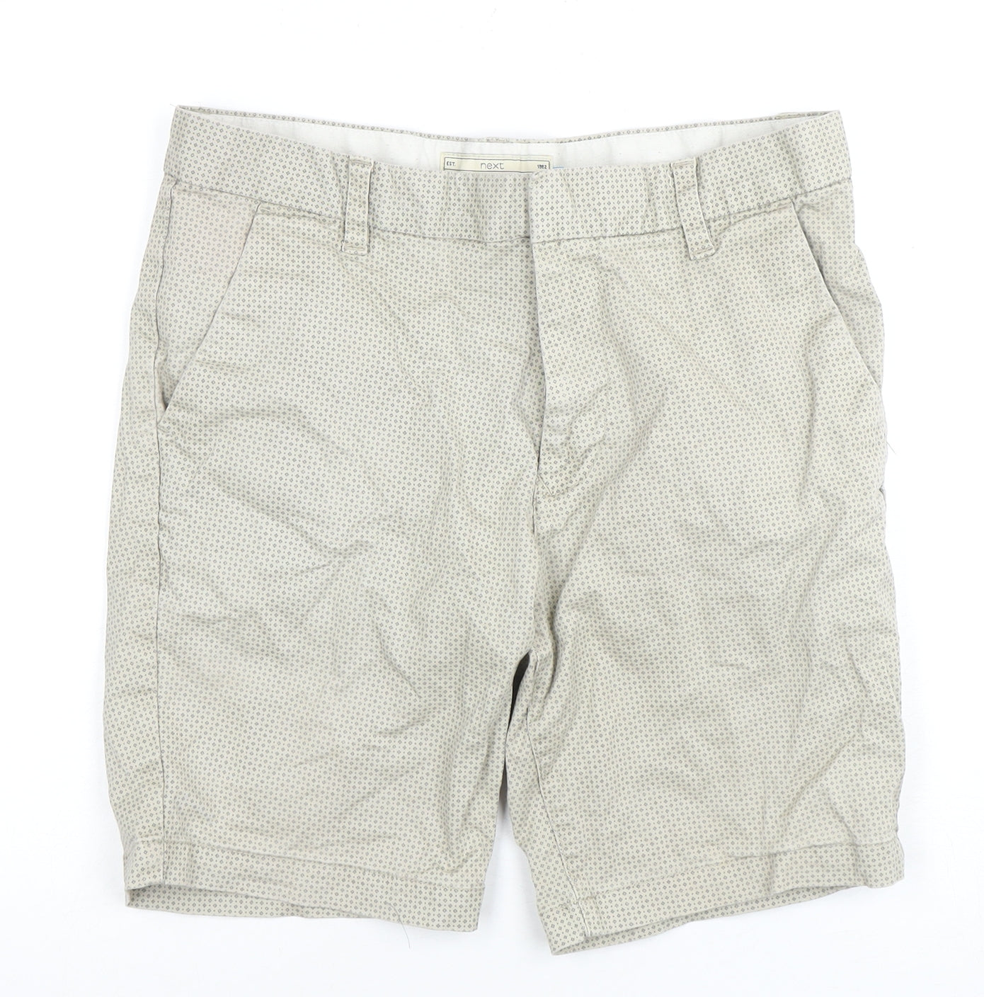 Next Men's Beige Chino Shorts Size 32 Casual Style