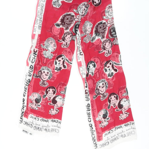Moschino Women’s Red Cartoon Silk Scarf