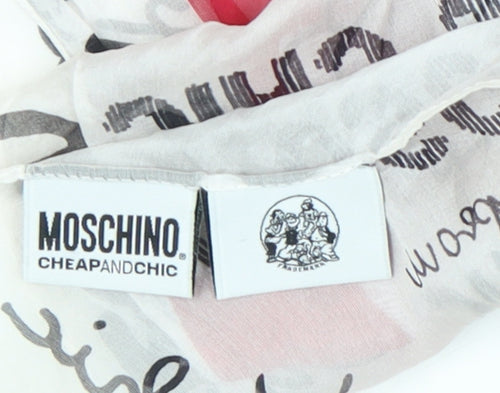Moschino Women’s Red Cartoon Silk Scarf