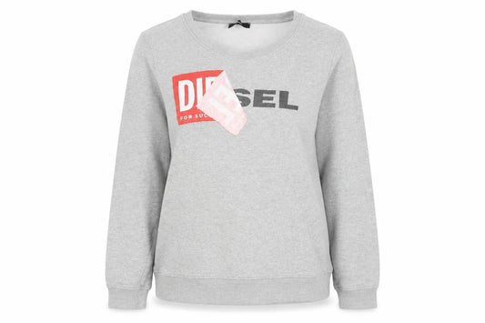 Diesel Women's Grey Logo Sweatshirt, Long Sleeve