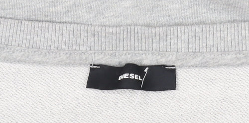 Diesel Women's Grey Logo Sweatshirt, Long Sleeve