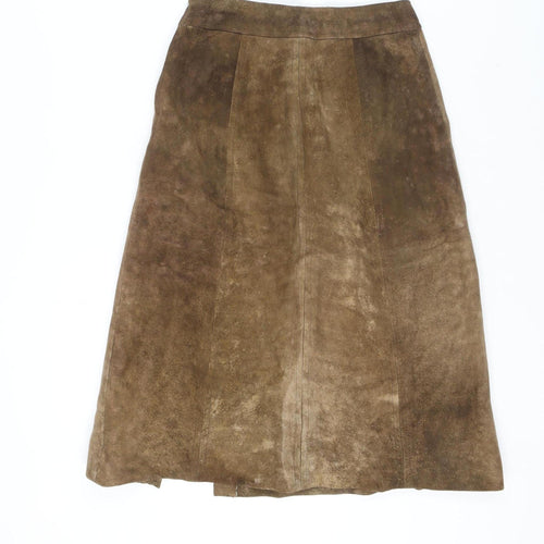 Brown Suede Women's Midi Pencil Skirt Size 16