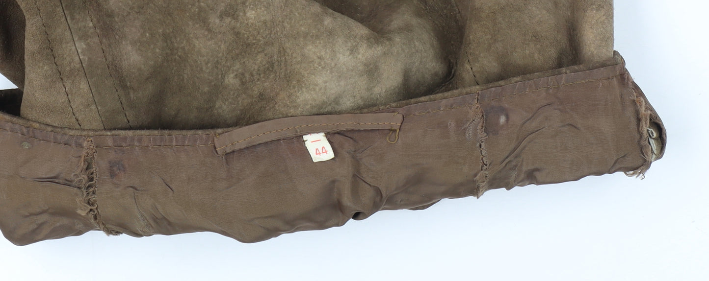 Brown Suede Women's Midi Pencil Skirt Size 16