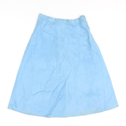 Batelle Women's Blue Suede Midi A-Line Skirt, Size 16