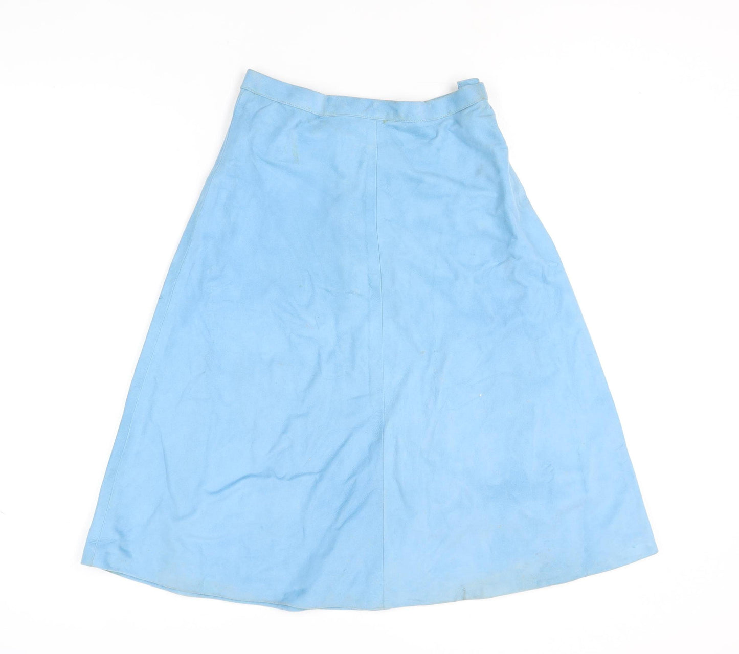 Batelle Women's Blue Suede Midi A-Line Skirt, Size 16