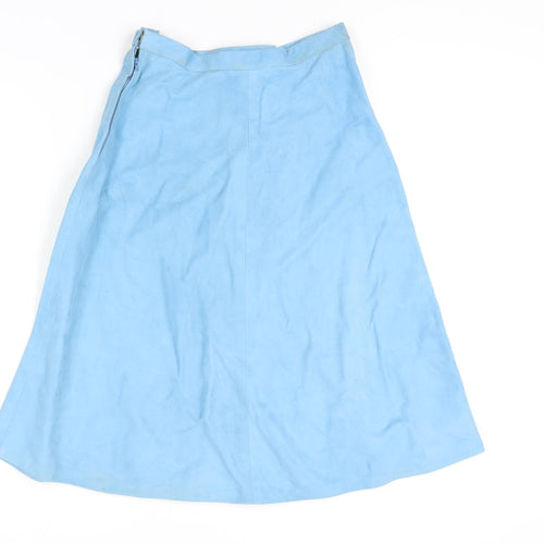 Batelle Women's Blue Suede Midi A-Line Skirt, Size 16