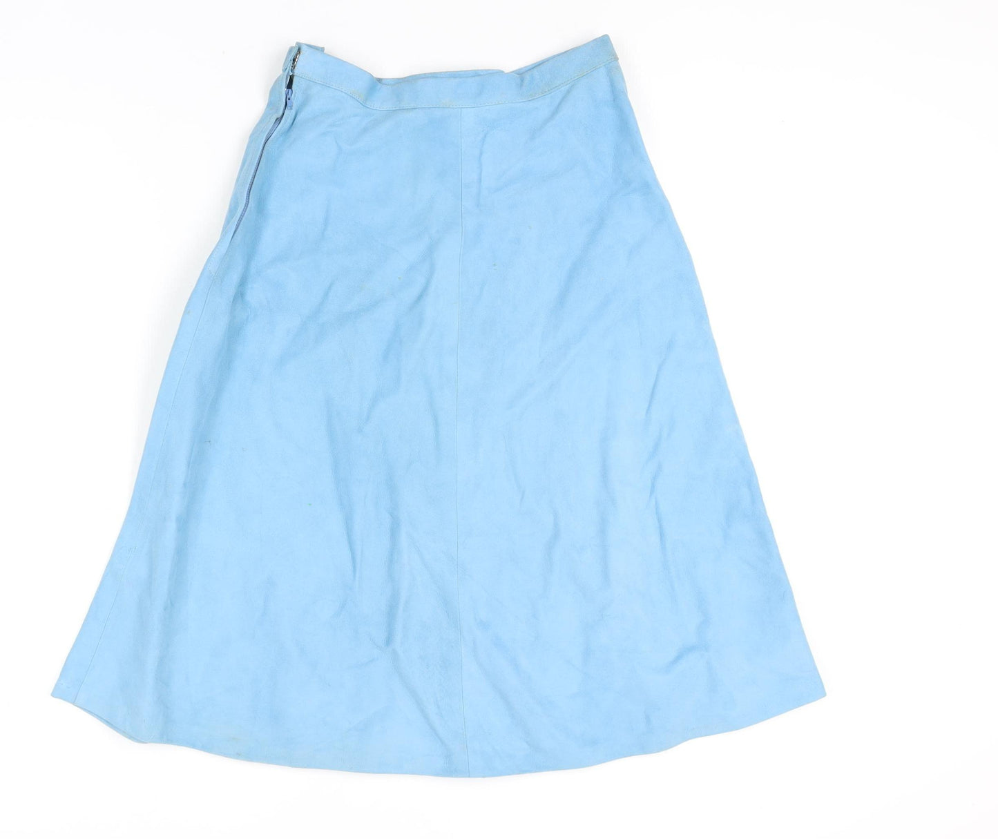 Batelle Women's Blue Suede Midi A-Line Skirt, Size 16
