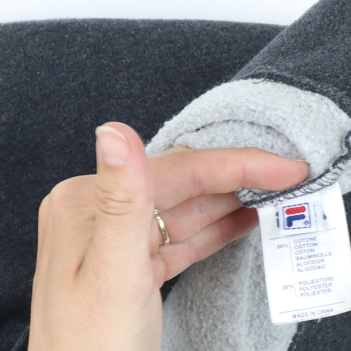 Fila Men's Grey Pullover Sweatshirt, Logo Accent
