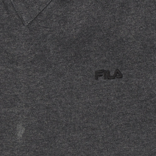 Fila Men's Grey Pullover Sweatshirt, Logo Accent