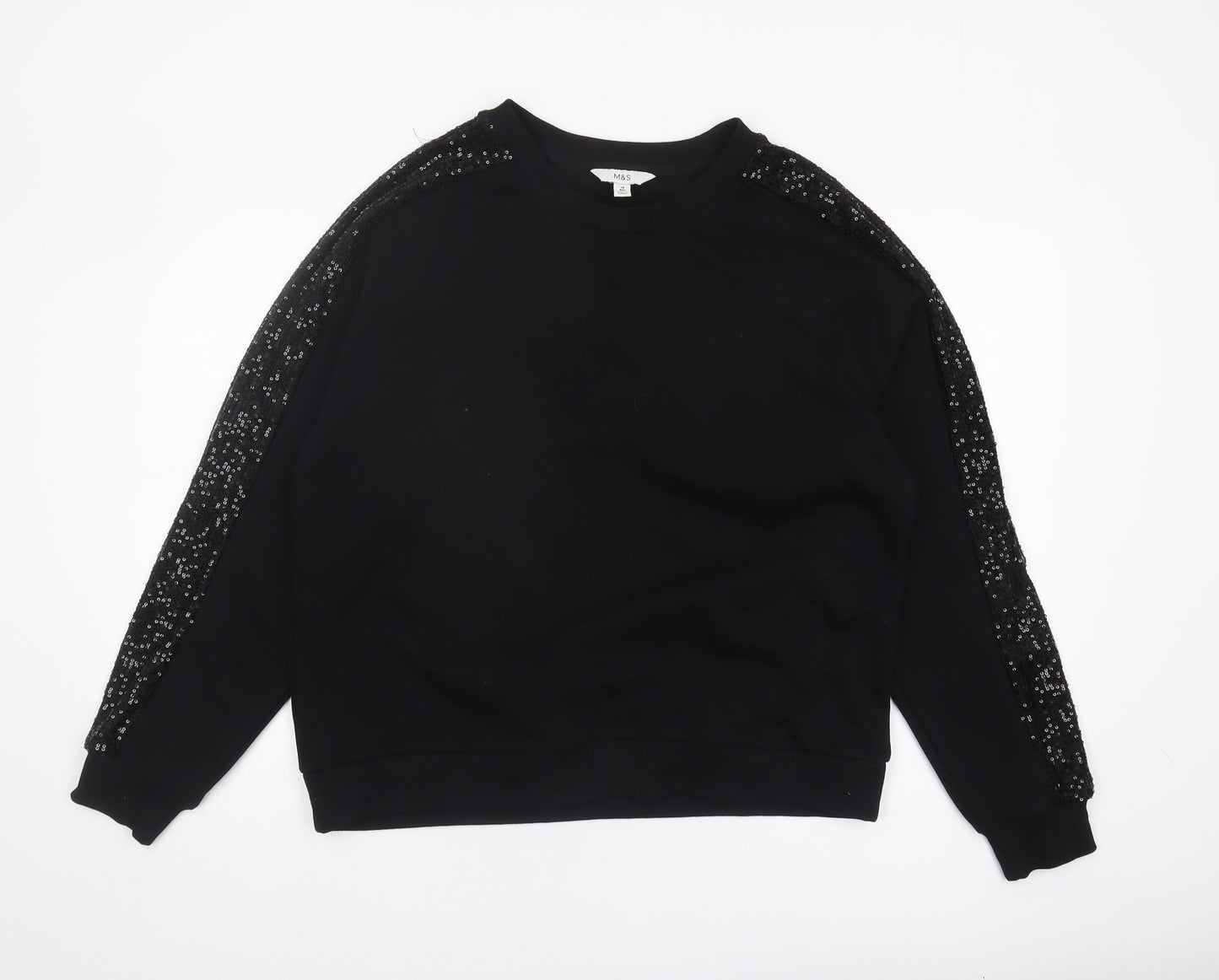 Marks and Spencer Women’s Black Sequin Pullover Sweatshirt - Size 16