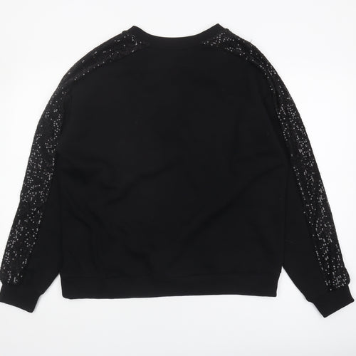 Marks and Spencer Women’s Black Sequin Pullover Sweatshirt - Size 16