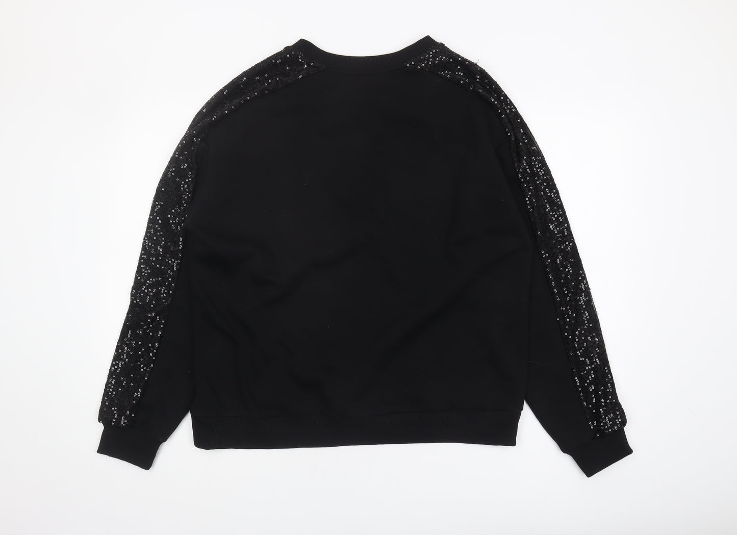 Marks and Spencer Women’s Black Sequin Pullover Sweatshirt - Size 16