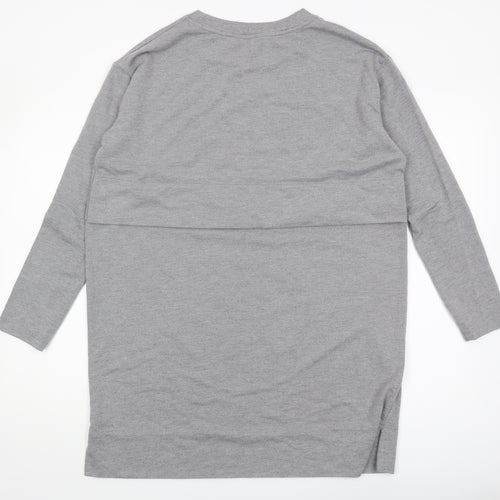 Next Women's Grey Long Sleeve T-Shirt, Size 16, Basic Style
