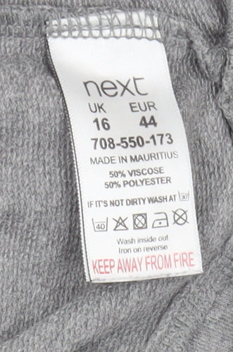 Next Women's Grey Long Sleeve T-Shirt, Size 16, Basic Style