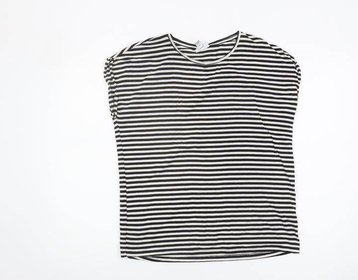 Vero Moda Women's Striped T-Shirt, Black, Size S