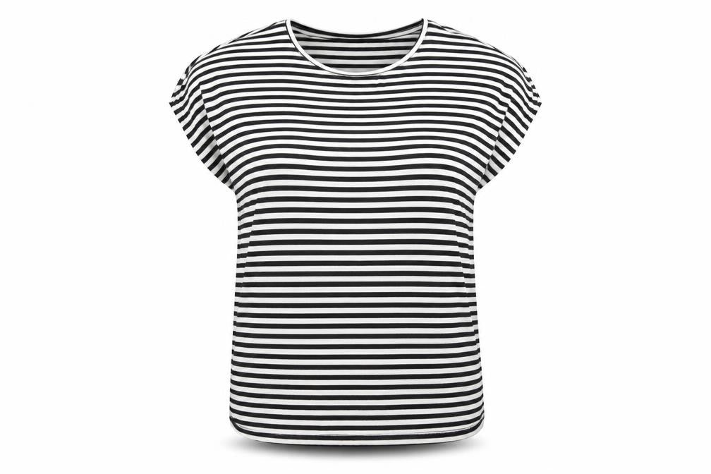 Front view of Vero Moda Women's Striped T-Shirt, Black, size S