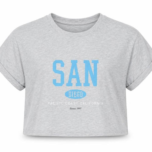 New Look Girls Grey Cropped T-Shirt, Size 10-11
