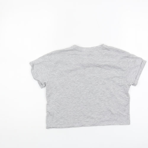 New Look Girls Grey Cropped T-Shirt, Size 10-11