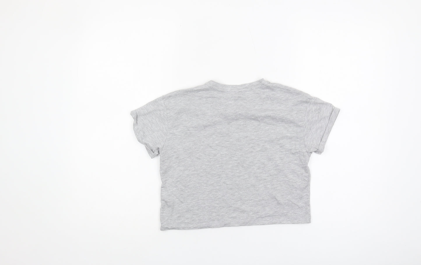 New Look Girls Grey Cropped T-Shirt, Size 10-11