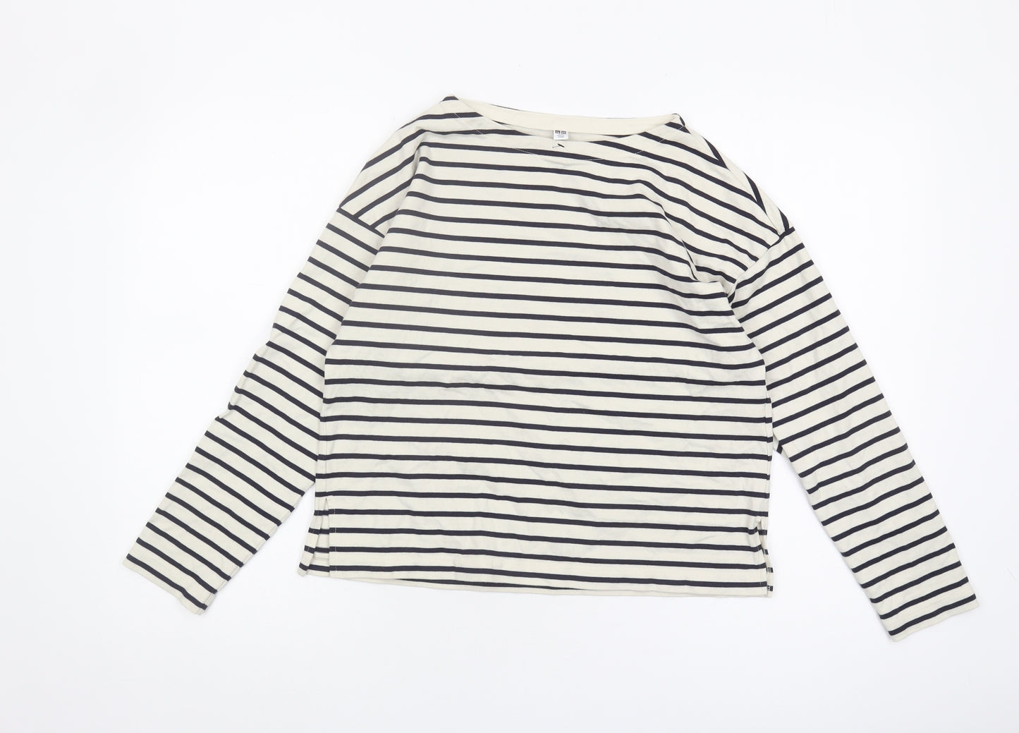 Uniqlo Women's Multicoloured Striped Long Sleeve T-Shirt