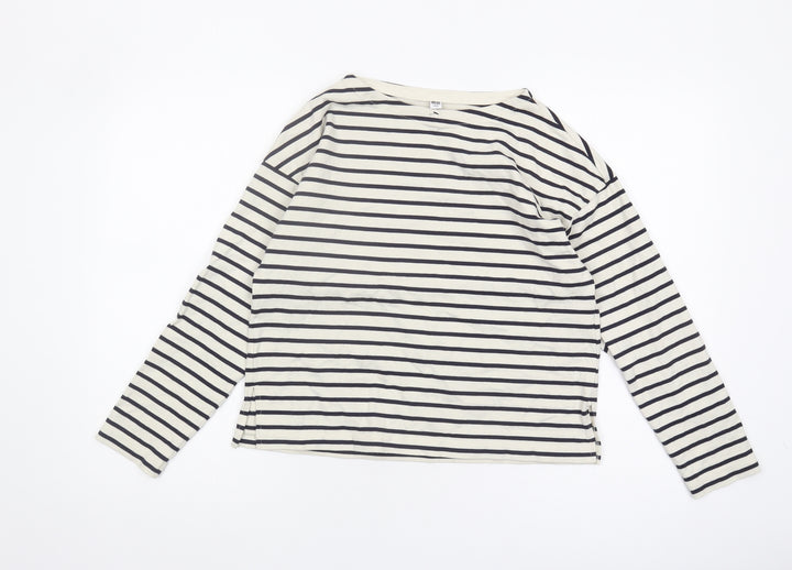 Uniqlo Women's Multicoloured Striped Long Sleeve T-Shirt