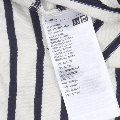 Uniqlo Women's Multicoloured Striped Long Sleeve T-Shirt