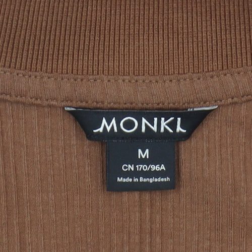 Monki Women's Brown Cropped Polo Shirt - M