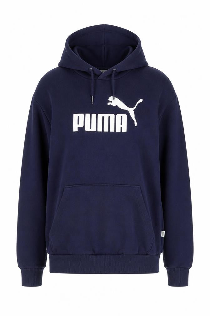 Front view of Puma Blue unisex hoodie m - casual cotton pullover