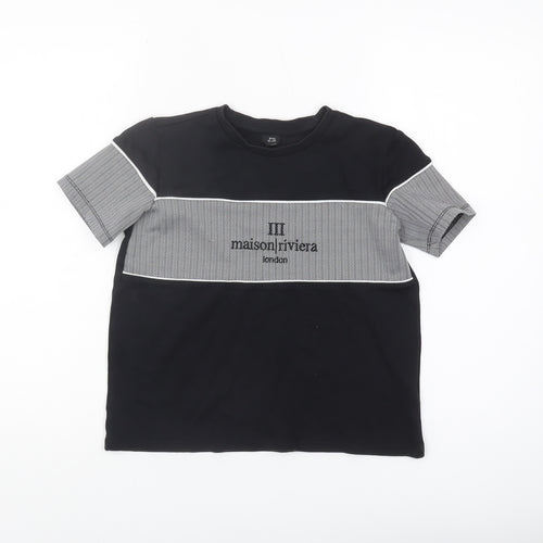 River Island Boys Black Graphic T-Shirt 9-10 Years