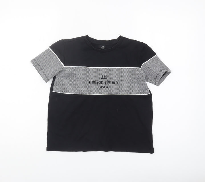 River Island Boys Black Graphic T-Shirt 9-10 Years