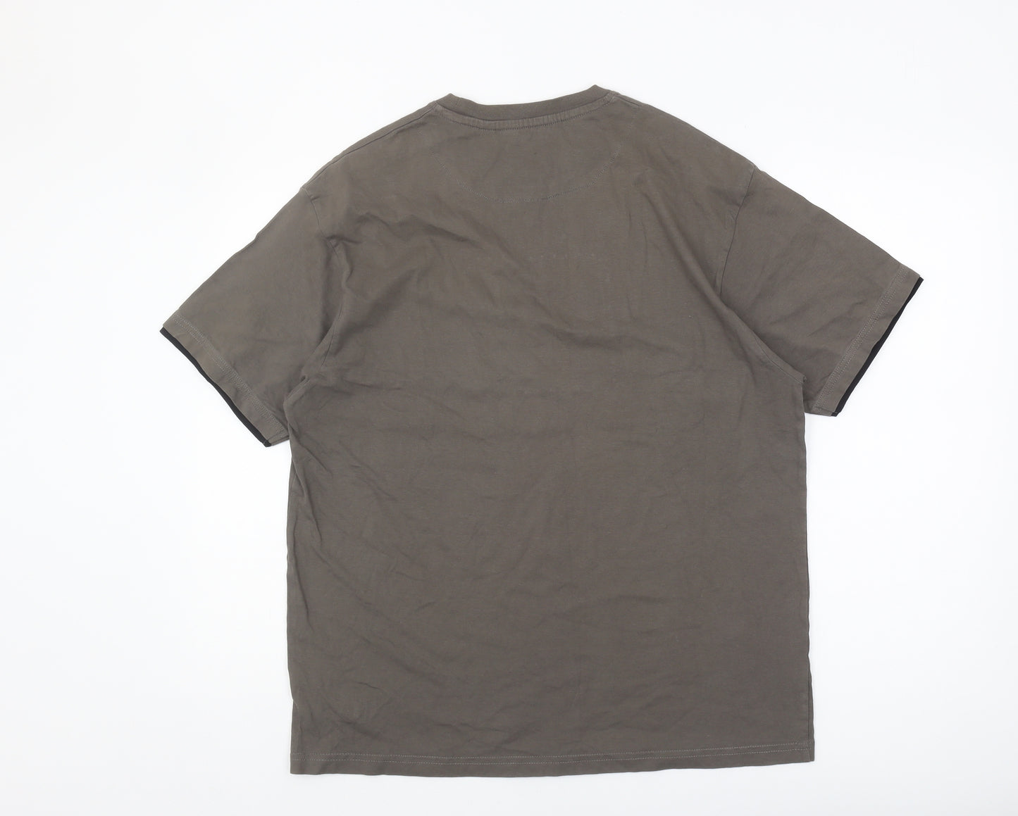 Benegassi Men’s Brown L Cotton Crew Neck T-Shirt